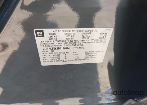 2013 Chevrolet Equinox Ls z USA, uszkodzony, nr VIN 2GNALBEK3D1114674